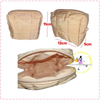 กระเป๋าเครื่องสำอาง แบบหนานุ่ม สีชมพูอ่อน พาสเทล CLINIQUE Pi…