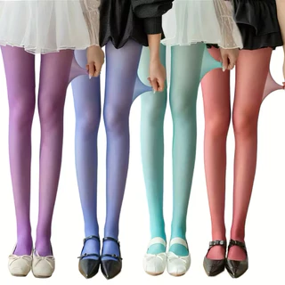 ถุงน่องเต็มตัวผ้าเชียร์เนื้อบางโปรงแสงหลากสี สีสันสดใส Colors full