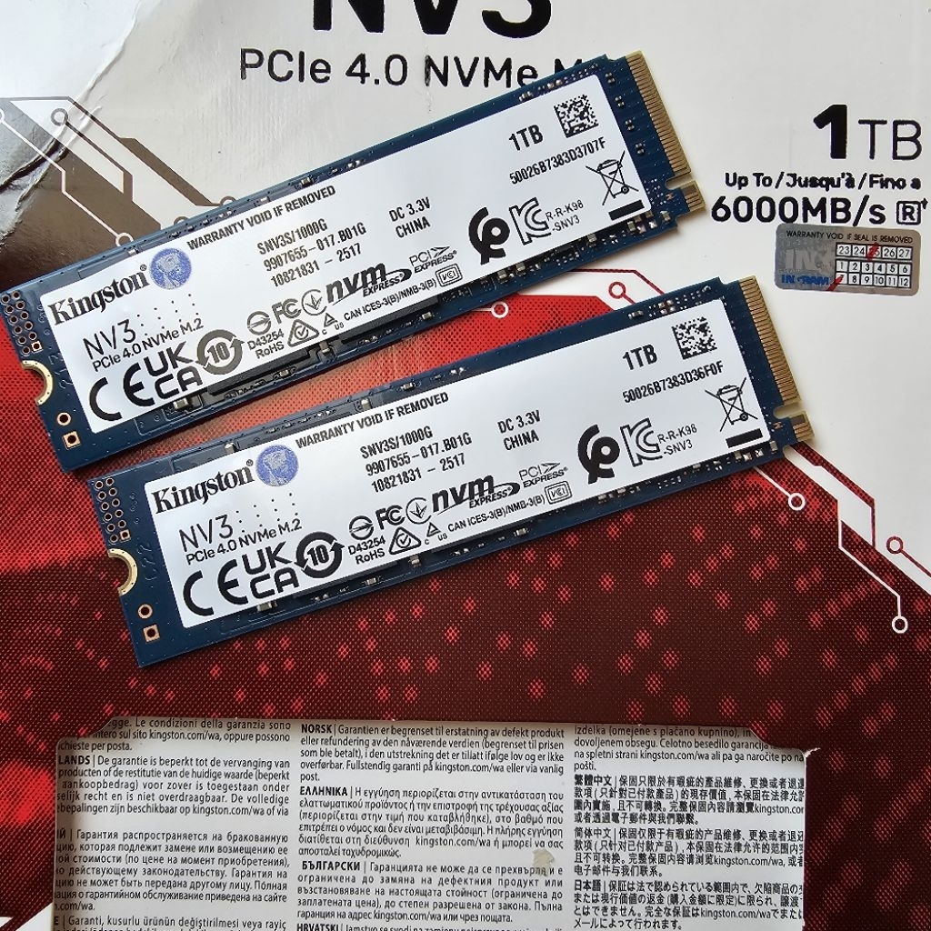 -มือสอง- 1 TB SSD (เอสเอสดี) KINGSTON NV3 SERIES M.2 2280 NVME (SNV3S/1000G)