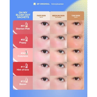 💗มีครบทุกเบอร์💗 2P Original Oh my Blush Dot ทูพี บลัชดอท บลัชน้ำ แบบซอง