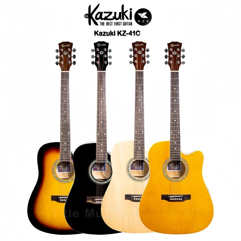 Kazuki kz41c กีต้าร์โปร่ง41นิ้ว เสียงดี รับประกันการขนส่งให้ แถมฟรีอุปกรณ์ บริการหลังการขายดีเยี่ยม