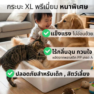 กระบะพลาสติก ถาดพลาสติก ใบใหญ่ (83cm) หนาพิเศษ อ่างเลี้ยงเต่า กระบะทรายแมว กระบะเล่นทราย กะละมังเหลี่ยม แข็งแรง