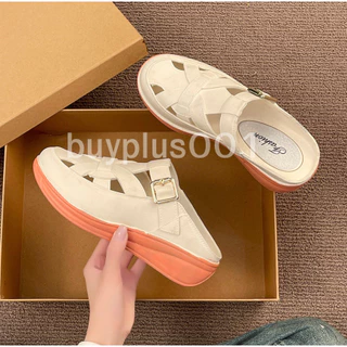 รองเท้าแตะผู้หญิง รองเท้าแตะสวม ยางEVA พื้นหนา 3.5cm รองท้าปิดปลายเท้า แฟชั่น สไตล์เกาหลี ผู้หญิง 158