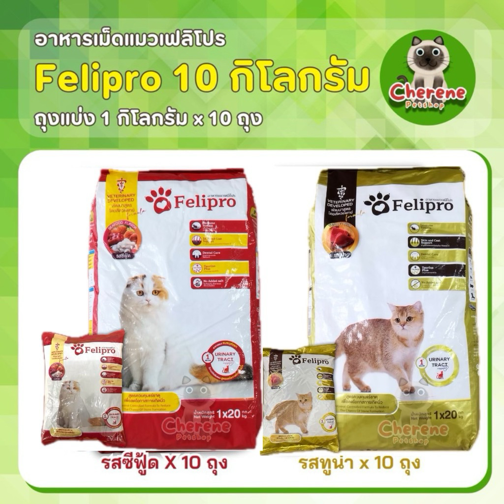 [10ถุง] Felipro อาหารแมว (ถุงแบ่งจากกระสอบ) จำนวน 10 ถุง