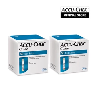 Accuchek Guide แผ่นตรวจน้ำตาลในเลือด กล่องละ 50 แผ่น สินค้ามีกล่องทุกชิ้น เดือน 9 ปี 2027 ฉลากไทย