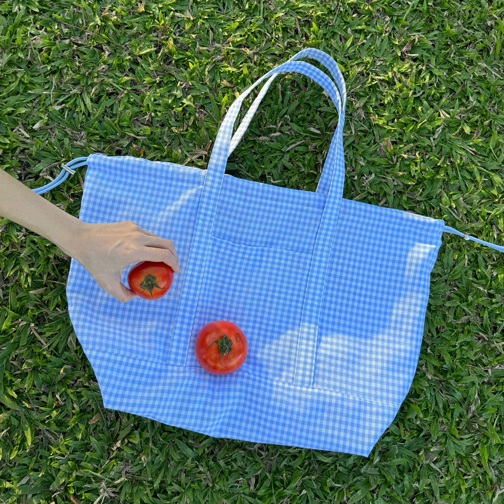 [ CLEARANCE SALE ORIGINAL LOGO ] Himawari Baggu Gingham Garden Rotini Bag