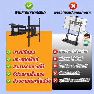 ขาแขวนทีวี ขาแขวนทีวีติดผนัง 32-72นิ้ว 6แขนรับน้ำหนัก ช่วงแบริ่ง200KG ปรับสวิงซ้ายขวา ปรับยืดได้ พร้อมอุปกรณ์ติดตั้ง