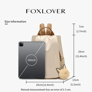 FOXLOVER กระเป๋าเป้สะพายหลังของผู้หญิง การออกแบบป้องกันการโจรกรรม กันน้ำ เบาและเรียบง่าย 10 นิ้ว