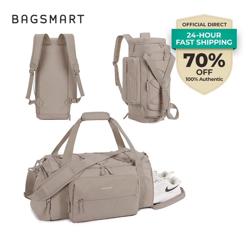BAGSMART 4-IN-1 กระเป๋าออกกำลังกายสำหรับผู้หญิง TSA น้ำหนักเบา 30L พกพากระเป๋า Duffle สำหรับการเดินทางพร้อมช่องรองเท้า