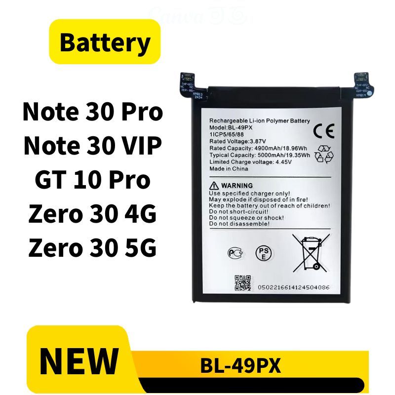 แบต Infinix Zero 30 4G 5G / Note 30 Pro / Note 30 VIP / GT 10 Pro แบตเตอรี่ BL-49PX