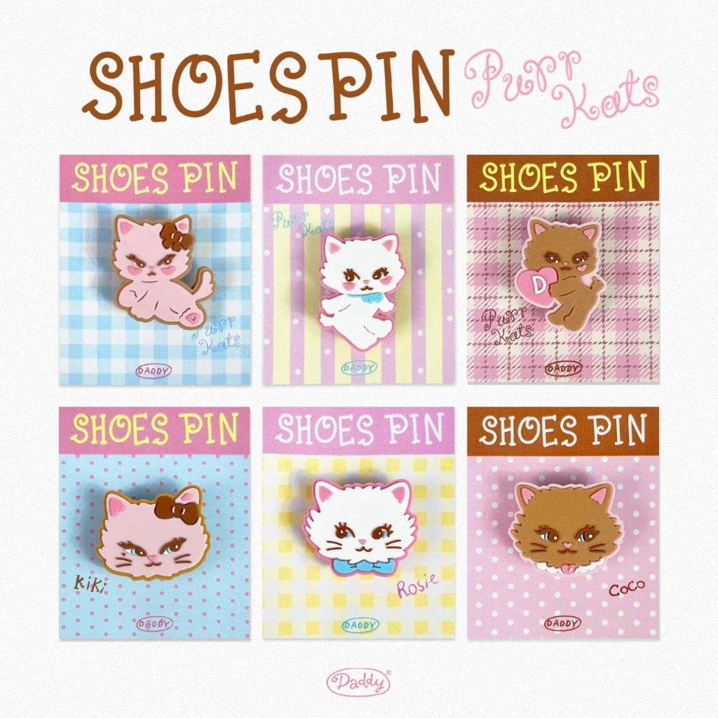 DADDY | Purrkats Shoes Pin ตัวติดรองเท้า สำหรับตกแต่งรองเท้า สุดน่ารัก