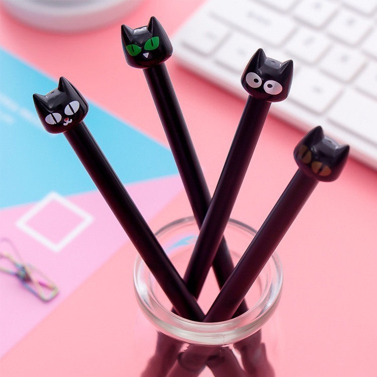 {chuanchuan}ปากกาเจล 0.5mm การ์ตูนนกฮูกหัวดำ หมีกดำ เขียนลื่นน่ารัก