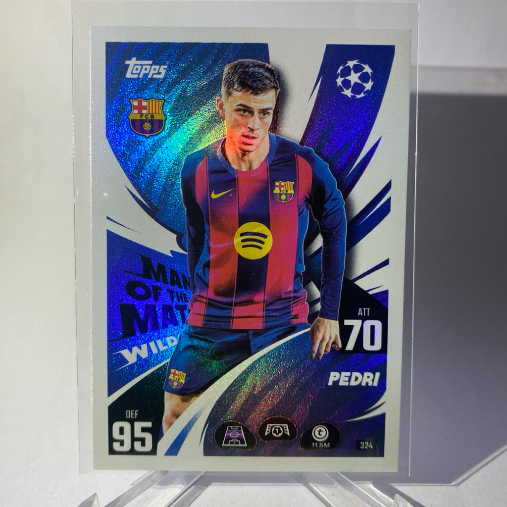 การ์ดนักฟุตบอล PEDRI, BARCELONA, MAN OF THE MATCH WILDCARD, TOPPS MATCH ATTAX