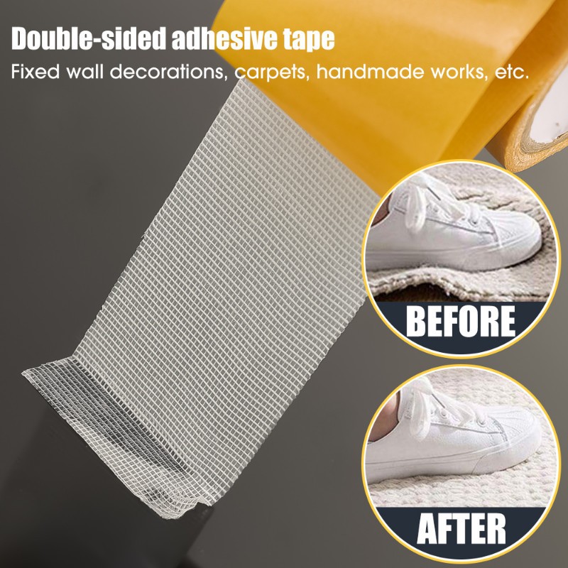 เทปกริดสองด้าน-เทปตาข่ายโปร่งแสงสําหรับงานหนัก-กันน้ําไร้ร่องรอย-เทปความหนืดสูง-เทปกาวพรมที่มีประสิทธิภาพ - รูปที่ 5