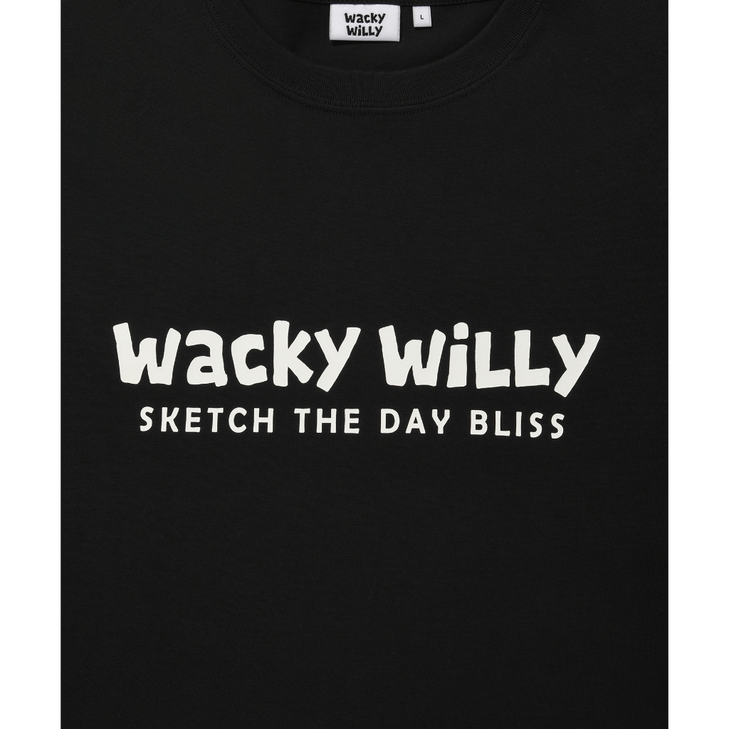 WACKY WILLY เสื้อยืดรุ่น Wacky Big Typo Short Sleeve T-Shirt Black (80101SWBSSU_H5BKXX) — صورة 4