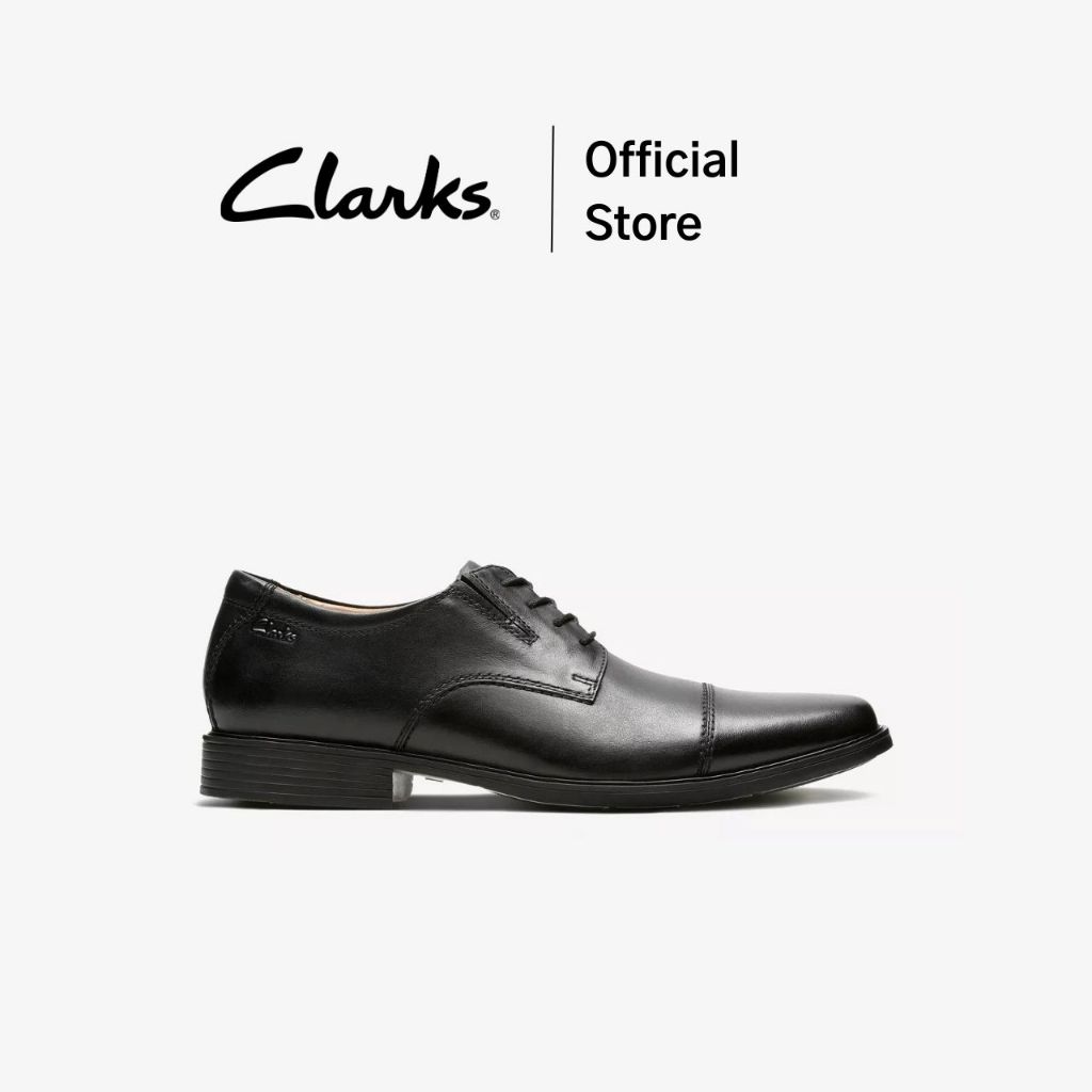 Clarks รุ่น TILDEN CAP สี BLACK LEATHER รองเท้าทำงาน ทรง DERBY (รองเท้าเดอร์บี้) หนังแท้ คุณภาพดี ใส่สบาย