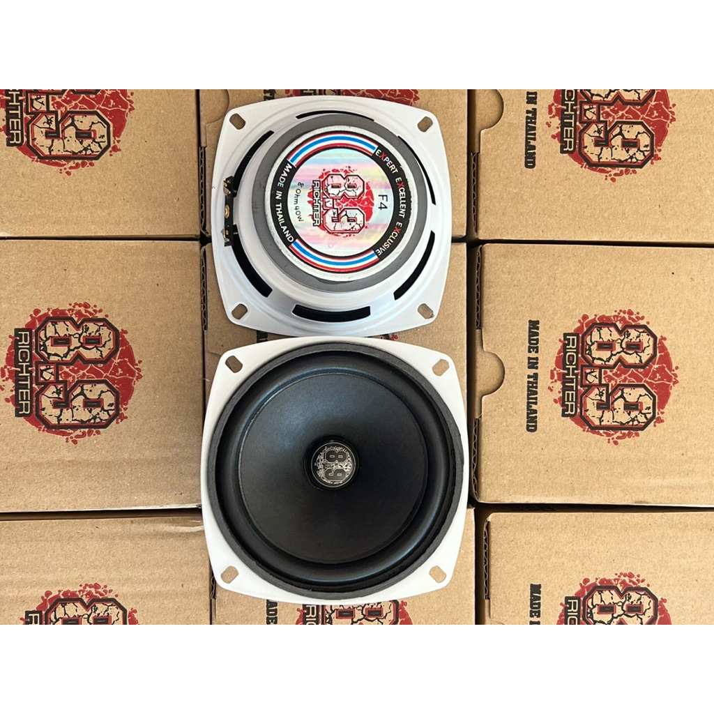 8.9ริกเตอร์ (เสียงกลาง4นิ้ว8โอม 40วัตต์ โครงขาว)ราคาต่อคู่