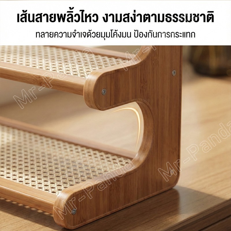 ที่วางแก้ว ชั้นวางของบนเดสก์ท็อป ชั้นวางของอเนกประสงค์ ชั้นวางชุดน้ำชา แข็งแรงทนทาน ประกอบง่าย รูปที่ 3