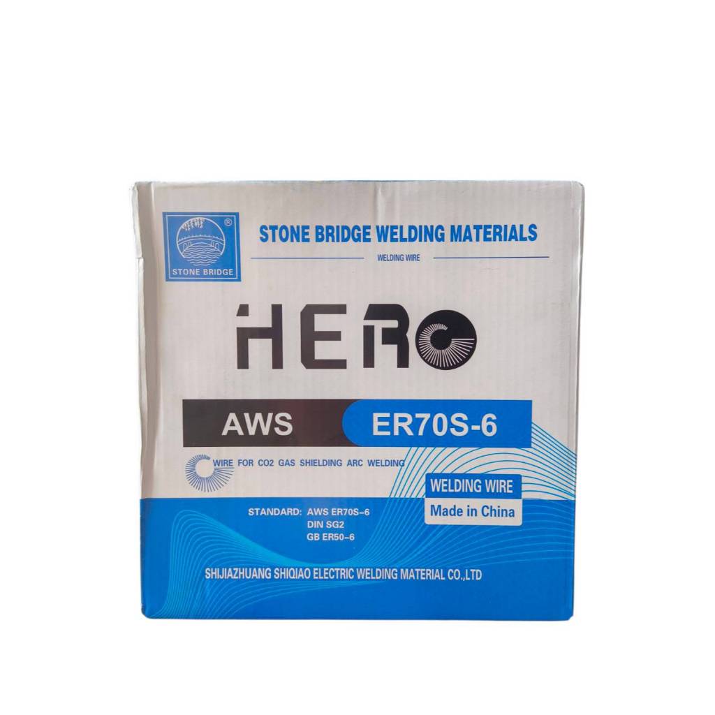 HERO *** 5 กก. ER70S-6*** ลวดเชื่อม MIG Co2 ER70S-6  5 กก. 0.8mm. (ใช้แก๊ส) ราคายกม้วน