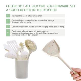 ชิ้นชุดเครื่องครัวซิลิโคน 9ชิ้น ชุดตะหลิว ตะหลิวซิลิโคน ตะหลิวซิลิโคน ไม่ติด ทนความร้อน