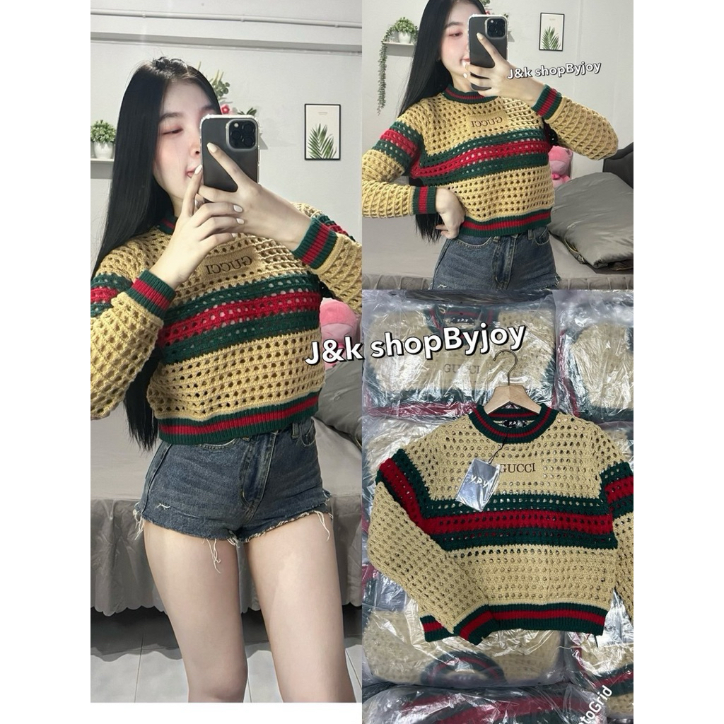 YPY เสื้อไหมพรมเข้าใหม่ แต่งดีไซน์สลับสีสวย งานปักน้าใครหาใส่ชิคๆแมตช์ง่ายจัดคะ