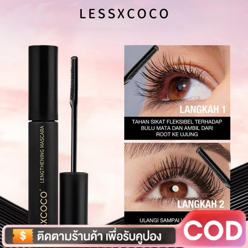 【ซื้อ 1 แถม 1】LESSXCOCO Volume & Curling Waterproof Mascara มาสคาร่าหัวเหล็ก ลิฟติ้งขนตางอน-ยาว กันน้ำ กันเหงื่อ