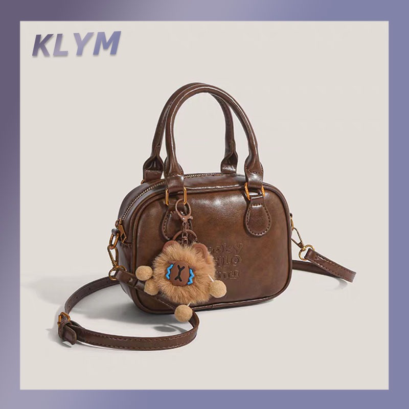KLYM #TL002 กระเป๋าโบว์ลิ่งสไตล์วินเทจหรูหรา กระเป๋าถือ/กระเป๋าสะพายข้าง
