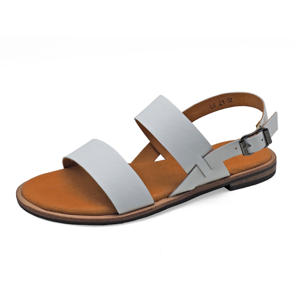 TAYWIN(แท้) รองเท้าแตะหนังแท้ ผู้หญิง รุ่น LS-21 หนังนิ่มสีขาว