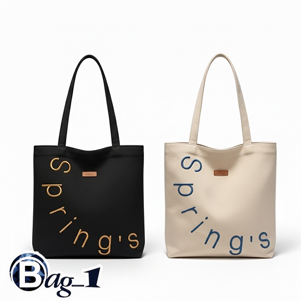 bag_1(BAG2505) กระเป๋าผ้าสะพายไหล่ผ้าแคนวาสปักspring's