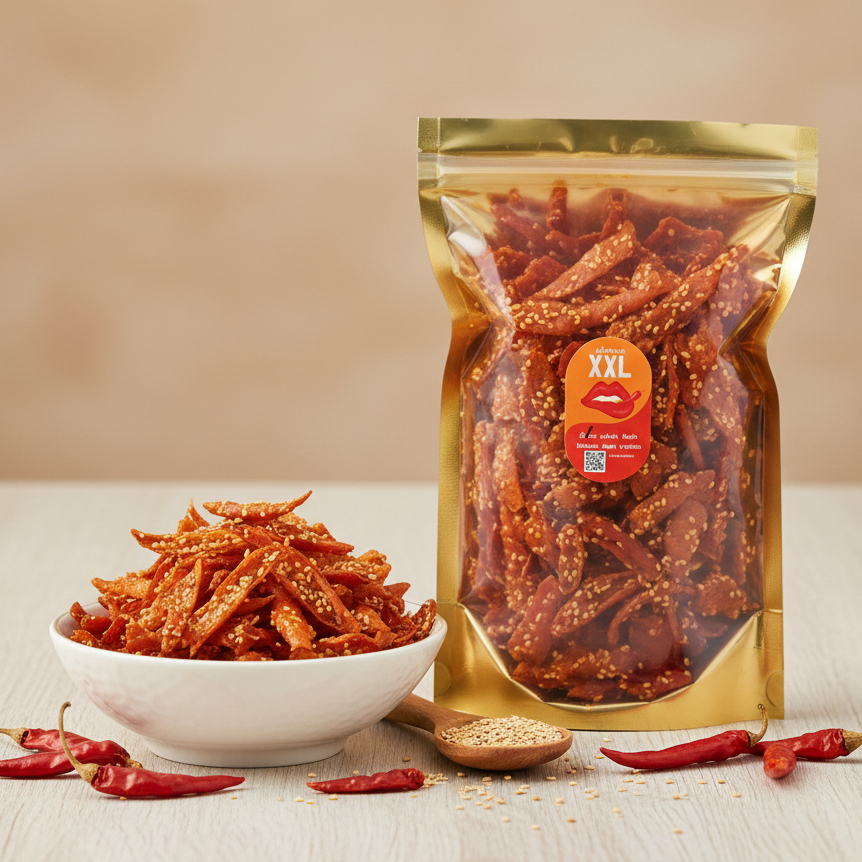 พริกทอดกรอบ XXL ขายดี ไม่อมน้ำมัน | ของกินเล่น ขนมกรอบ พร้อมทาน 9 รสชาติ 150 g