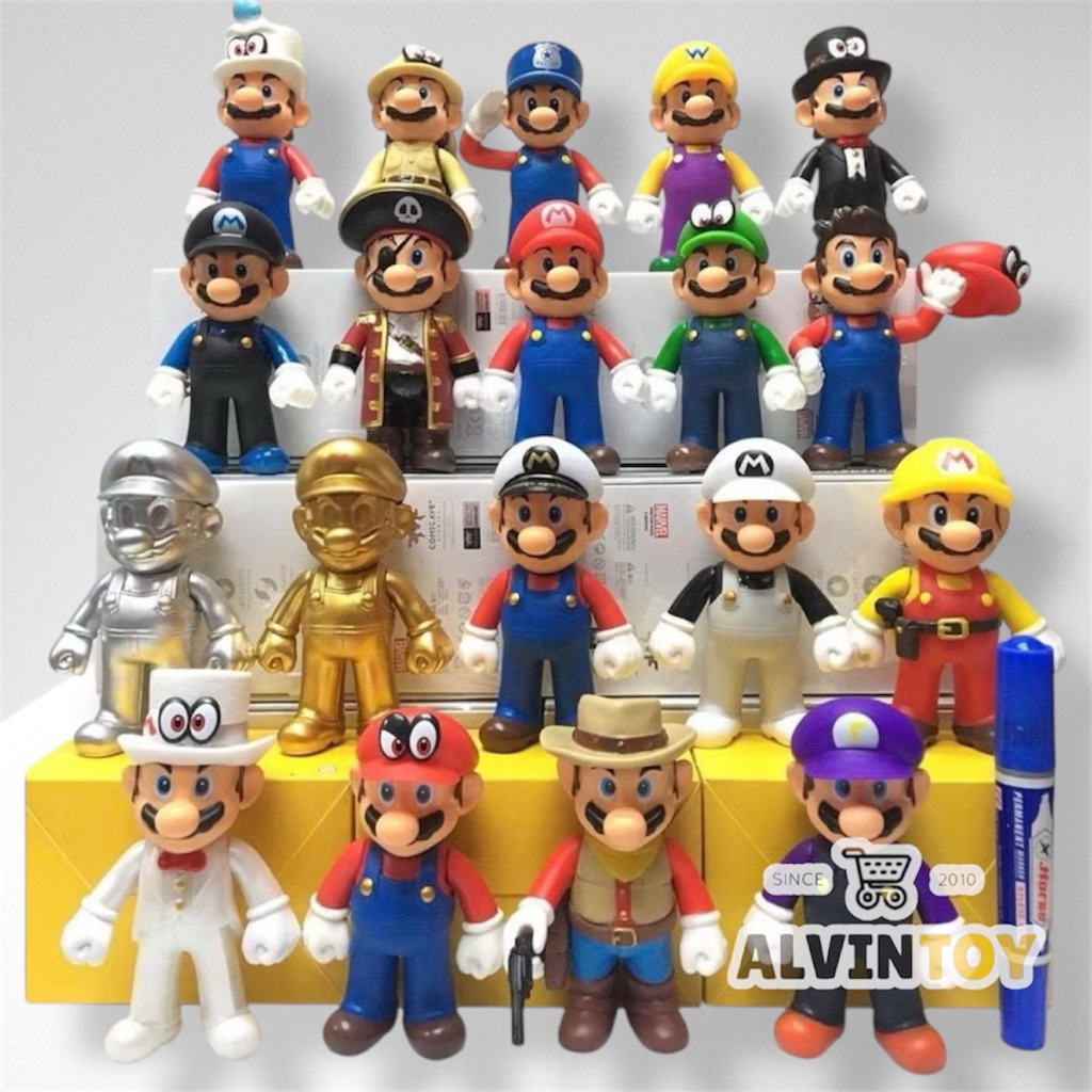 ชุดโมเดลมาริโอ้ มี 34 แบบ - Super Mario Odyssey Collection ขนาดความสูง 13 cm.  ผลิตจากซอฟไวนิลคุณภาพดี งานสวย