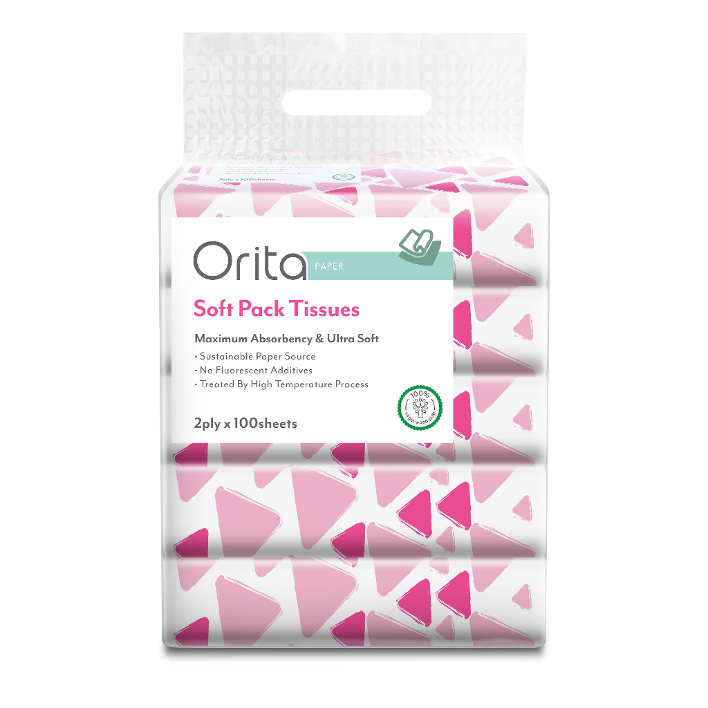 ยกแพค 5 ห่อ | Orita Soft Pack Tissues กระดาษทิชชู่แบบซอฟแพ็ค