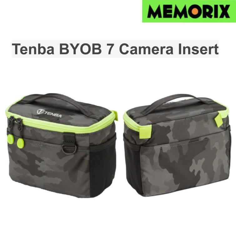 Tenba BYOB 7 Camera Insert - Black Camouflage/Lime (636-261) for DSLR and Mirrorless and lenses กระเป๋ากันกระแทก