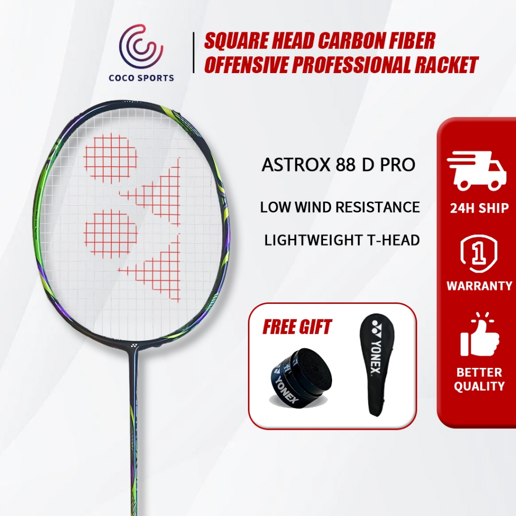 ไม้แบดมินตัน ASTROX 88 D PRO 4U G5 26-30Lbs 83g สายรัดฟรี กระเป๋า ยาว 678MM+3MM คาร์บอนไฟเบอร์เต็มรู
