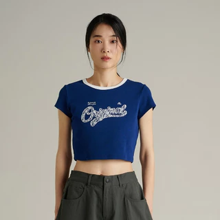 Mc JEANS (แม็คยีนส์) Online Exclusive เสื้อยืดผู้หญิง เสื้อยืดแขนสั้น ทรงสลิมครอป มี 2 สีให้เลือก MTTZB27