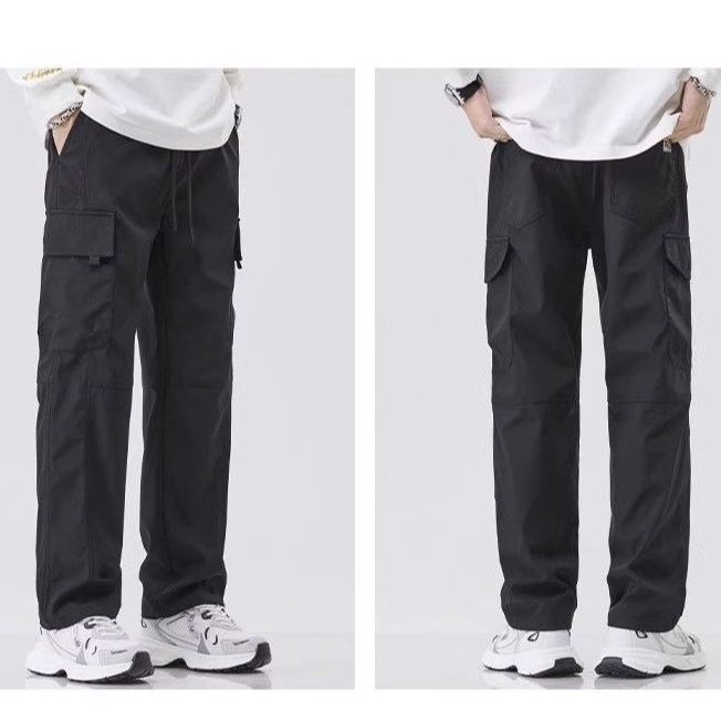 กางเกงคาร์โก้สำหรับผู้ชาย ทรงหลวม สไตล์เรโทร ดีไซน์หลายกระเป๋า มีบริการเก็บเงินปลายทาง - รูปที่ 7