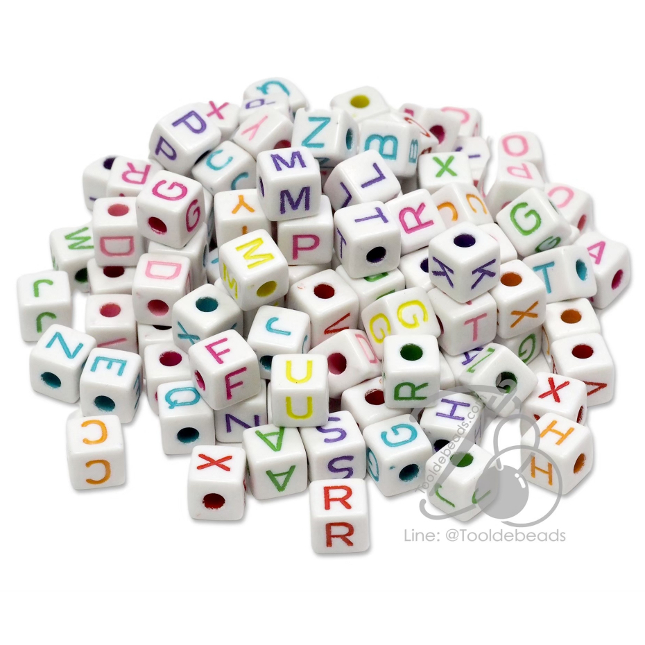 ลูกปัดอะคริลิค เต๋าอักษร 9*9มม. (80 กรัม ) ลูกเต๋าตัวอักษร อักษร Alphabet - รูปที่ 2