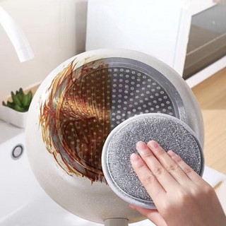 3/5/10/15ชิ้นสองด้านรอบฟองน้ำล้างจาน.กระทะ กลมหม้อจานล้างเช็…