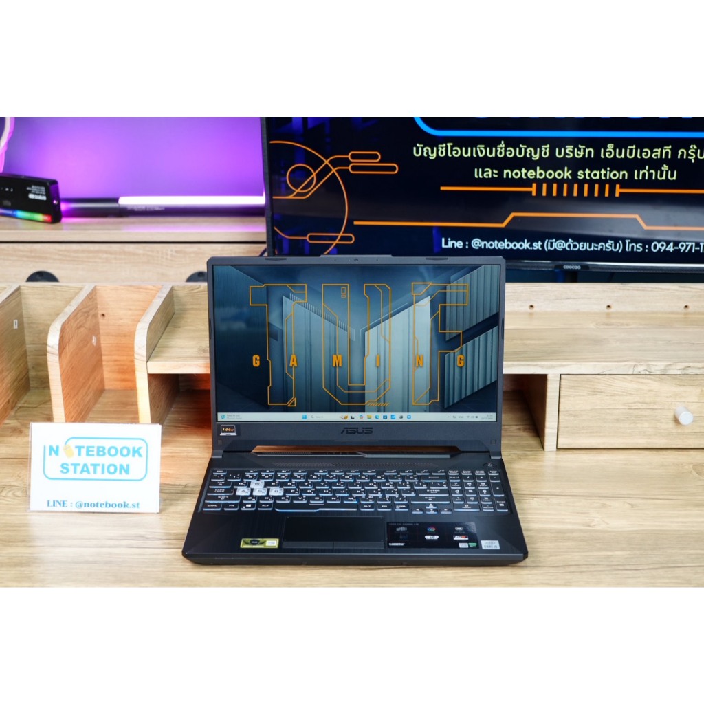 Asus TUF Gaming F15 i5-10300H Ram16 GTX1650(4GB) 512GB M.2 จอ15.6 FHD 144Hz สเปคเกมมิ่ง คีย์บอร์ดไฟR