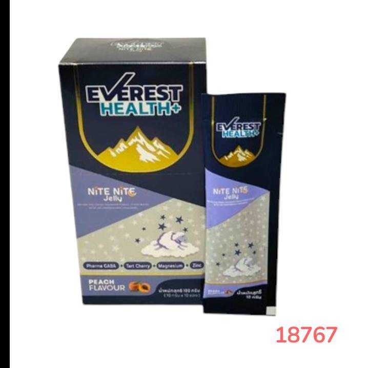 EVEREST NITE NITE JELLY 10g.1 กล่อง*10ซอง รสพีช เพิ่มคุณภาพการนอนหลับดีขึ้น
