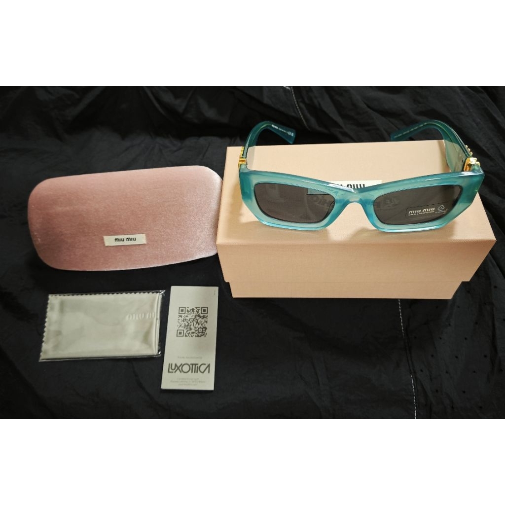 MIU MIU 0MU09WS-19L09T แว่นกันแดดแท้ 💯กรอบพลาสติกสี Ivy Opal