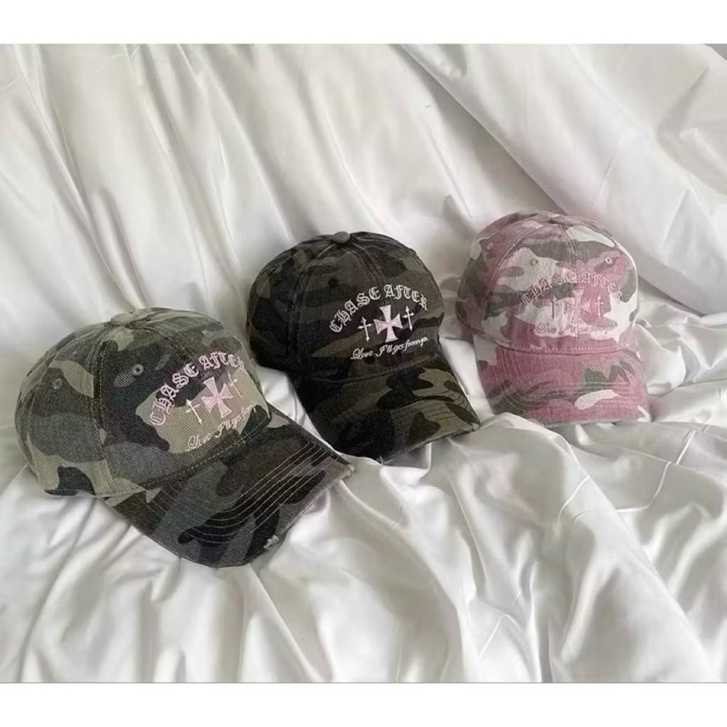 (พร้อมส่ง) หมวกลายทหาร งานปักอักษร เท่ๆ สวยทุกสี ✨