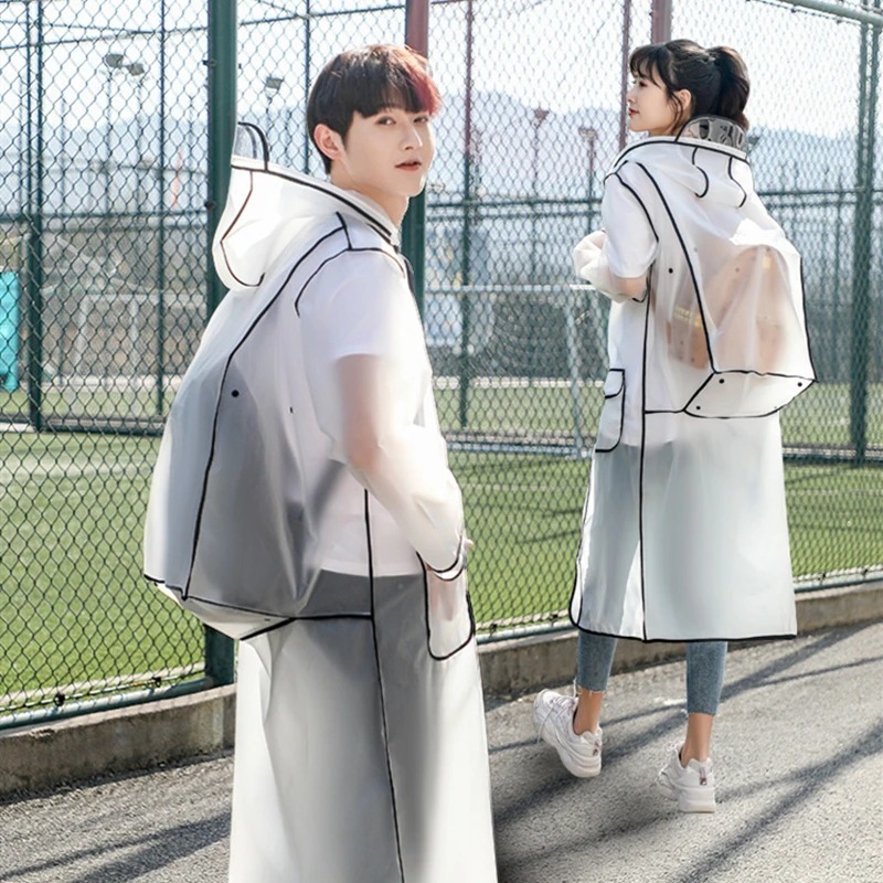 [ส่งเร็วพิเศษ!] เสื้อกันฝนแฟชั่น สไตล์เกาหลีขอบกุ๊น มีช่องเผื่อกระเป๋าเปะหลัง ใส่ได้หญิงและชาย