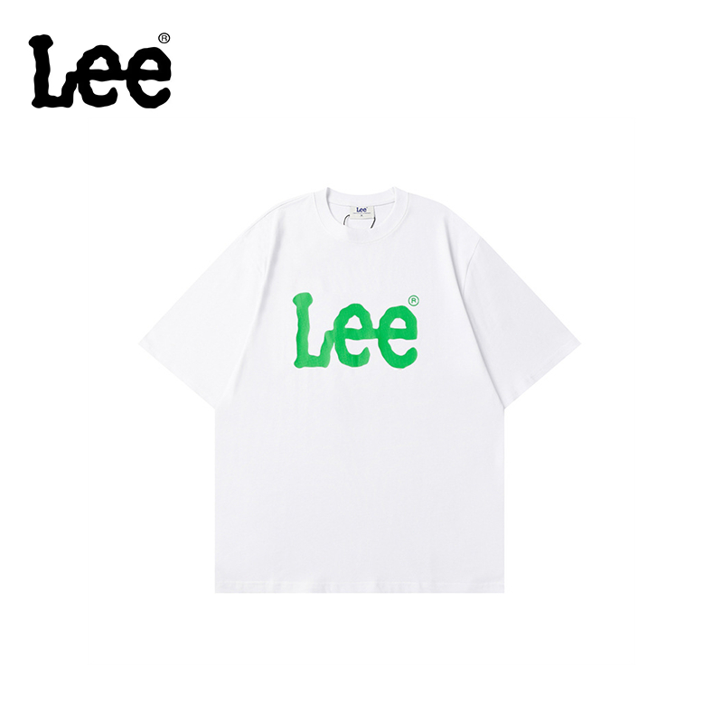 LEE 🇰🇷เสื้อยืดแขนสั้น LEE รุ่นเดียวกับ Wang Yibo & Kim Bohyung 🔥 ลายโลโก้คลาสสิก คอกลมแบบหลวม เนื้อผ้าฝ้าย สบายตัว สำหรั