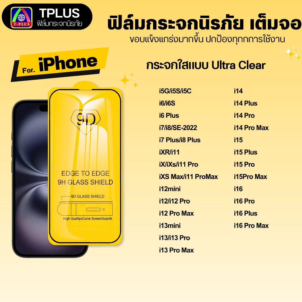 [ ส่งไว9D] ฟิล์มกระจก เต็มจอ iPhone 18 18Pro 18Promax 17e 17 17promax 16 15 16promax 17pro 9DA