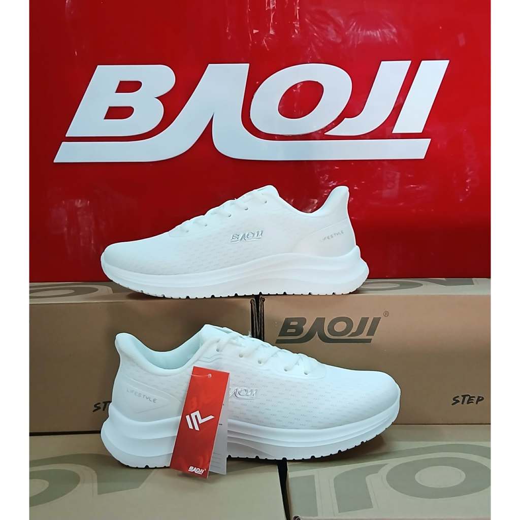 รองเท้าผ้าใบบาโอจิผู้หญิง Baoji รุ่นBJW 1172 สีขาวล้วน  นุ่มเบาสบายเท้าใส่ทำงานได้