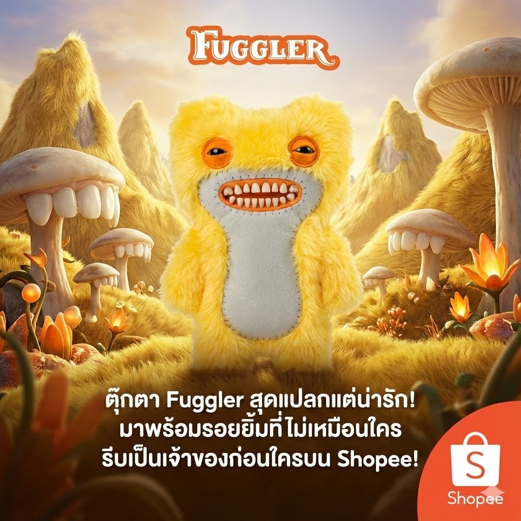 [พร้อมส่ง] Fuggler Awkward Bear สีเหลือง ของแท้ 100% งานเก่าเก็บ สภาพดี ส่งไวจากไทย