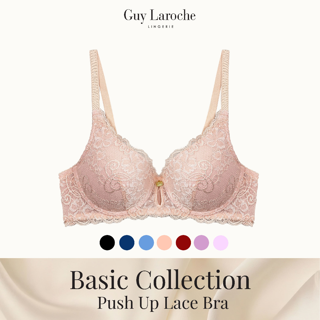 Guy Laroche Lingerie กีลาโรช เสื้อในลูกไม้ ดันทรง Push Up Lace Bra GB7T77