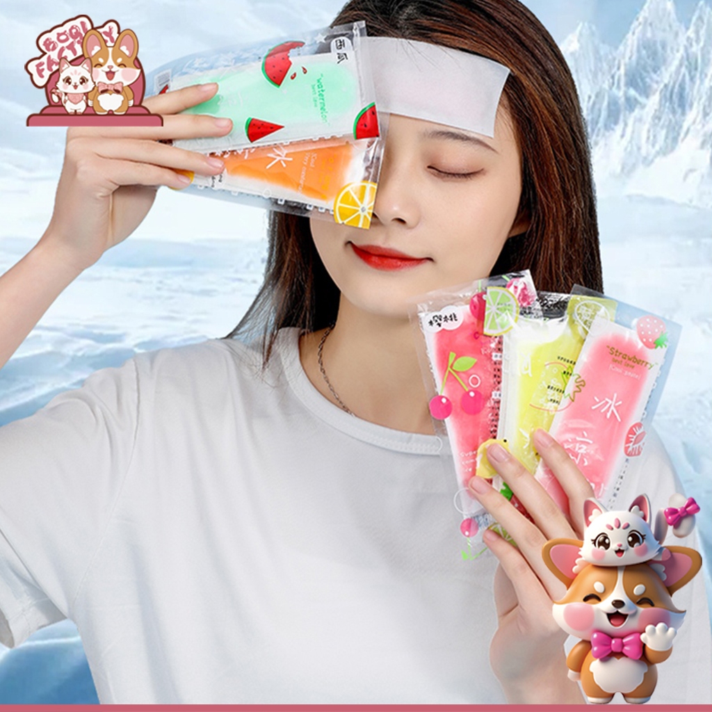 Boqi Factory เจลลดไข้ เจลเย็น เจลหอมๆ กลิ่นผลไม้ 🍉 แผ่นเจลลดไข้ 1 ซอง มี 2 แผ่น Ice Sticker