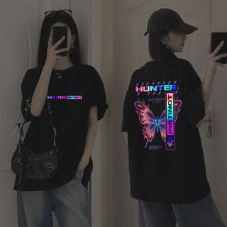 cotton แท้ 100% (11 รูปแบบ) Luvoro ผ้าที่ดีกว่า ผ้า  หลายสี สะท้อนแสง เงิน Oversize ขาว เทจ คอดำ วินกลม ชาย ญิง E045